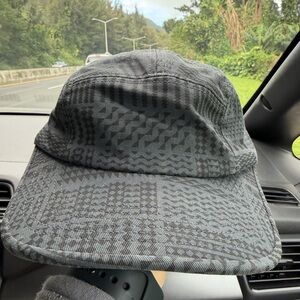 Sig Zane Hawaii Tribal Hawaiian 5 Panel Gray Blue Adjustable Hat Cap Made In USA